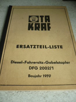 Ersatzteil-Liste Anleitung VTA Takraf Gabelstapler DFG 2002/1