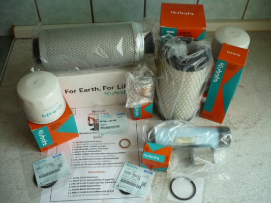 Service Kit maintenance kit oil filter fuel filter air Kubota U27-4 mini excavator