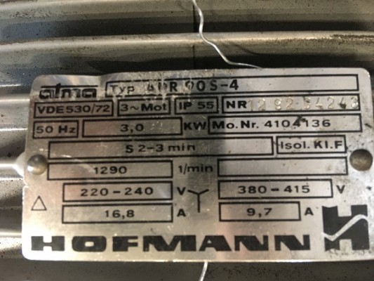 Motor electric motor drive spindle drive disc control page Hofmann GTE 2500 / BTE 2500
