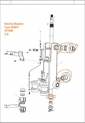 rear Guide roller included bearing Needle roller bearing Inner ring Stenhoj Maestro 2.32 / DS2 / 776752