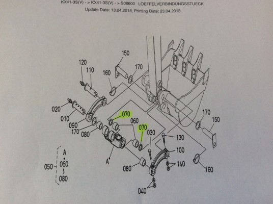 Staubdichtung 120 70 Part No. RA111-6733-0 Kubota KX41-3V Minibagger