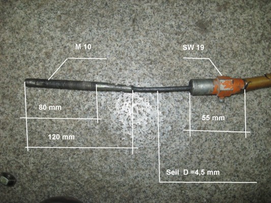 Original Brake cable, bowden cable for Takraf VTA DFG 3202 /N, DFG 4002 fork-lift truck