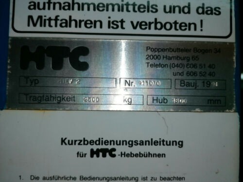 v-belt HTC Typ HIEV 2 car lift lifting platform