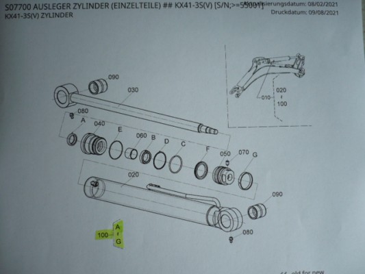 Seal ring gasket seal kit cylinder Kubota KX41-3 mini excavator RG13867780
