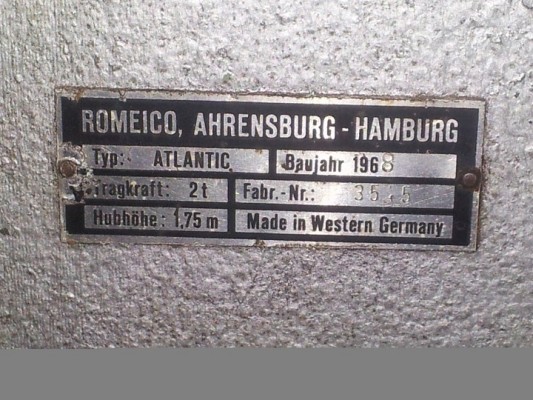 Tragmutterngehäuse für Romeico Hebebühne Typ Atlantic / Nordmeer TC KC (2t) (bis Fabrik Nr. 20000)