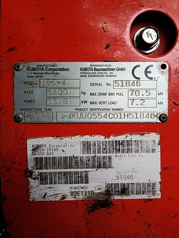 Swivel bracket arm bolt set sockets pins set bucket Kubota KX0574 / U554