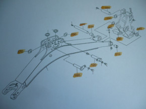 Montagearm Bolzensatz Buchsen Stifte Ringe Kubota KX015-4 KX016-4