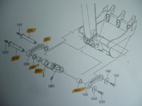Löffelaufnahme Bolzensatz Buchse Kubota KX 015-4 KX016-4 KX018-4 KX019-4 Bagger