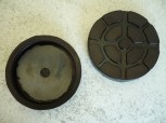 lift pad, rubber pad, rubber plate for Ravaglioli inter alia type KPN 337 (123 mm x 25 mm without pins with steel insert)
